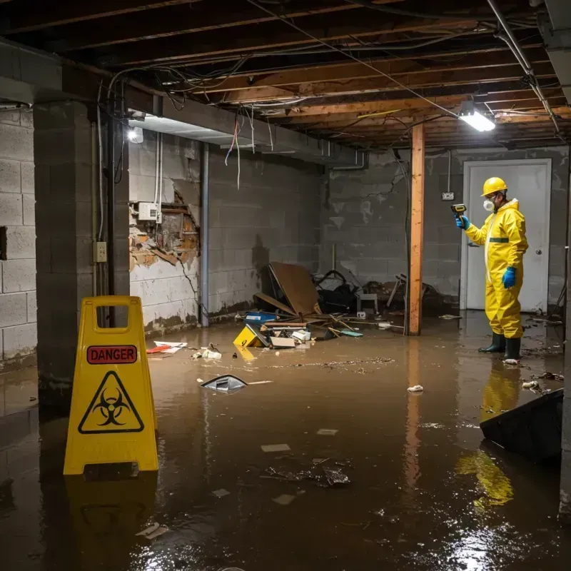 Flooded Basement Electrical Hazard in Beaverdale, PA Property